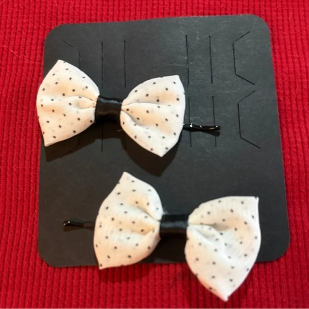 Polka Dot Bow Hair Pin